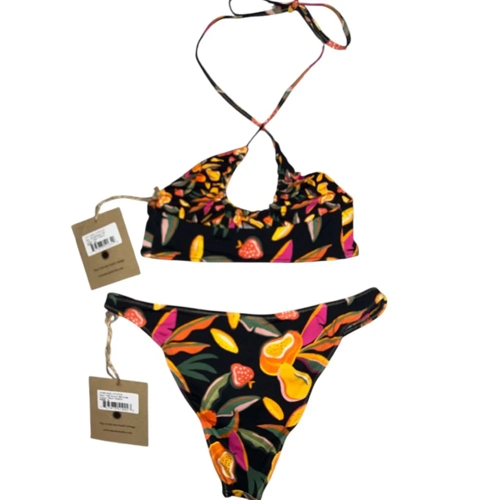 NWT ALOE ALOE SWIM The key hole top n high hip bottom in fruit punch size XS/SM